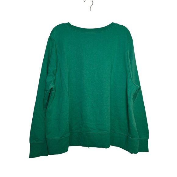 Nike Womens Green Crewneck Sweatshirt 3X Just Do It Logo Cotton Blend Made In Ca - Picture 3 of 7